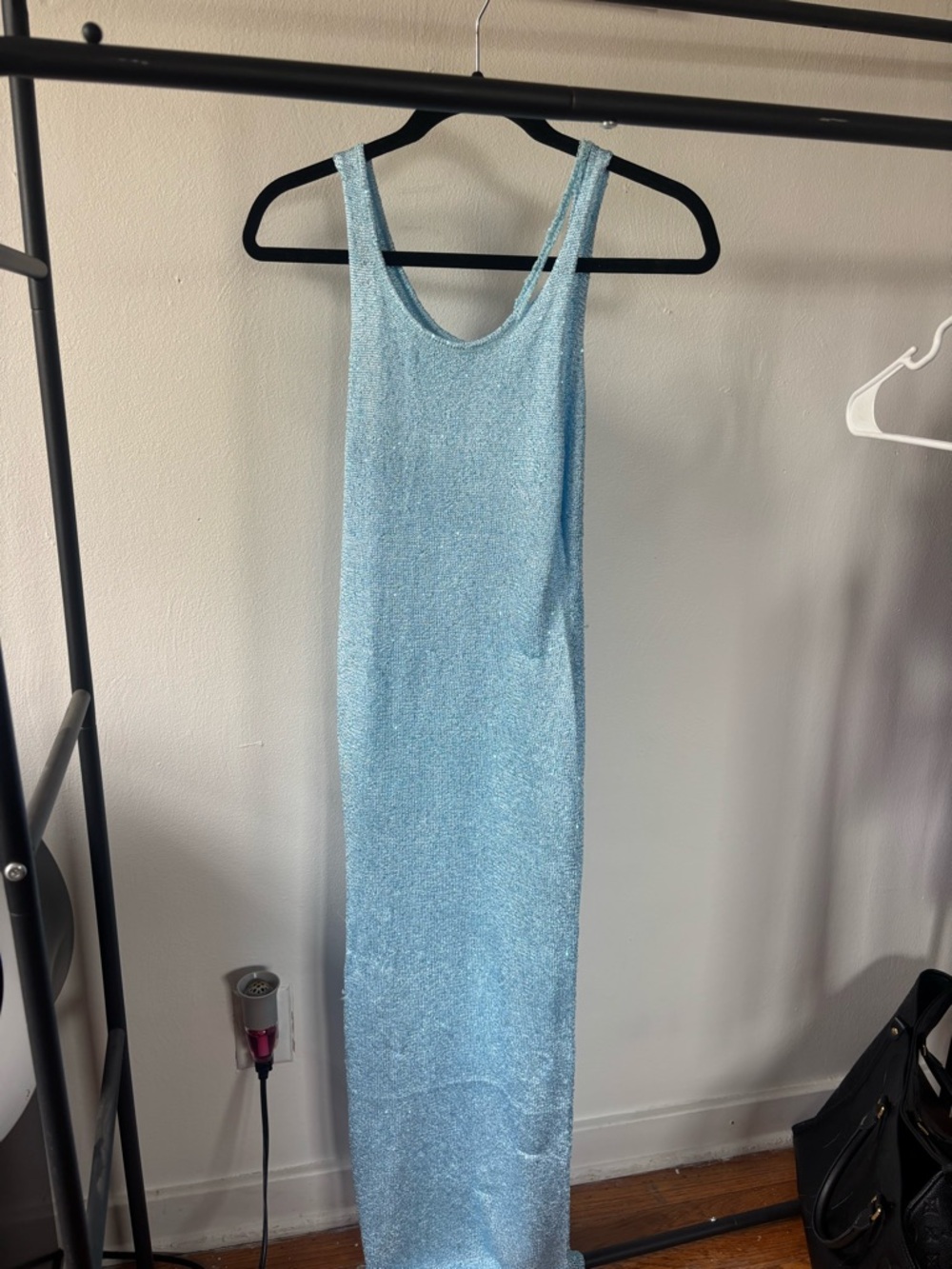 Amazon Light Blue Sparkle Tank Maxi Dress
